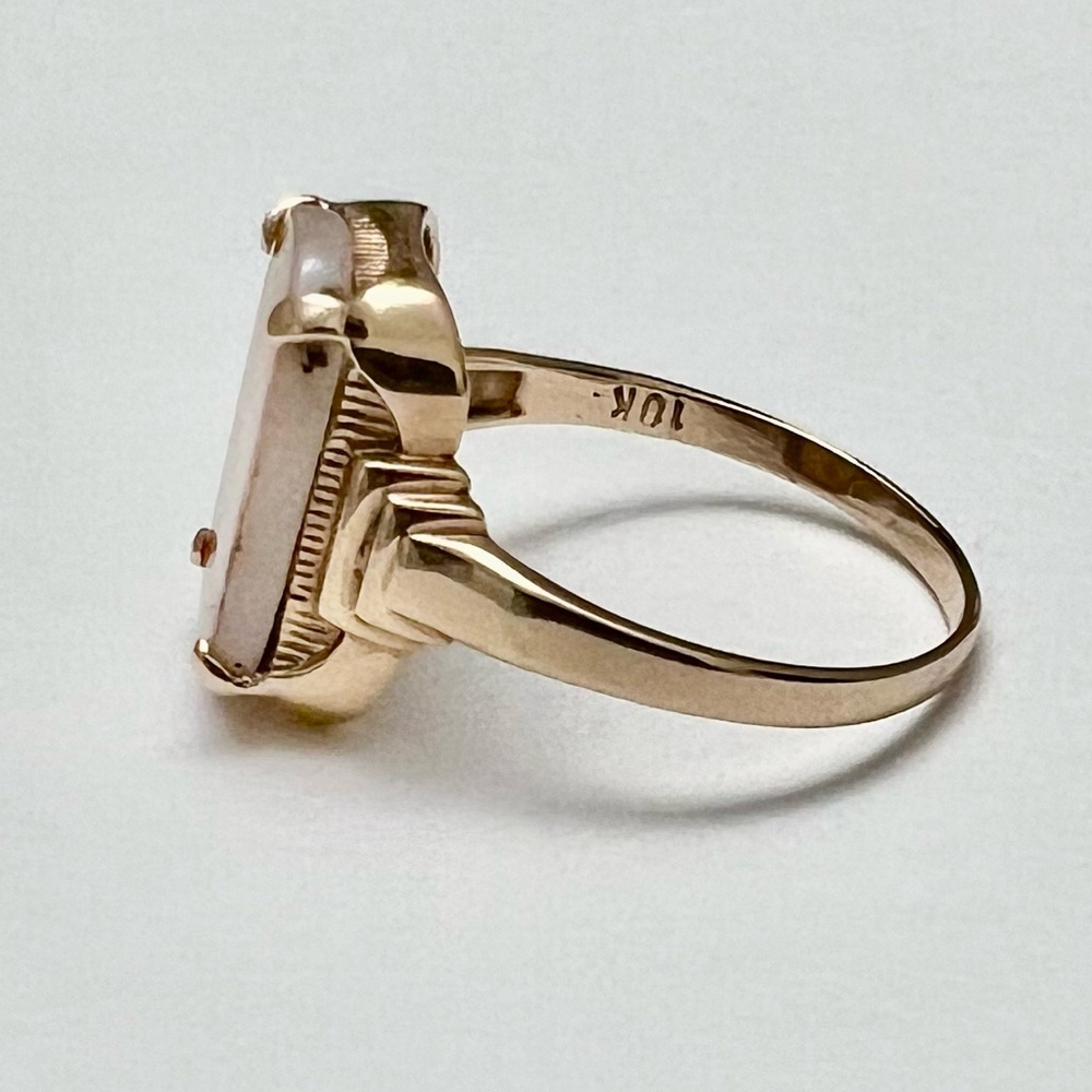 10k Vintage Rose Gold and Dendritic Agate Ring - Picture 4 of 10